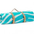 Maslin Turquoise Zebra Beach Towel