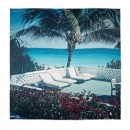 Temps des Reves Harbour Island printed silk-satin scarf