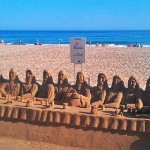 Beach sculptures and white sands